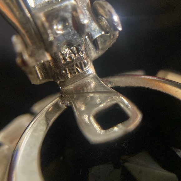 Vintage/Rhinestone,Black Stone/Silver Tone/Clip ons - Picture 7 of 9